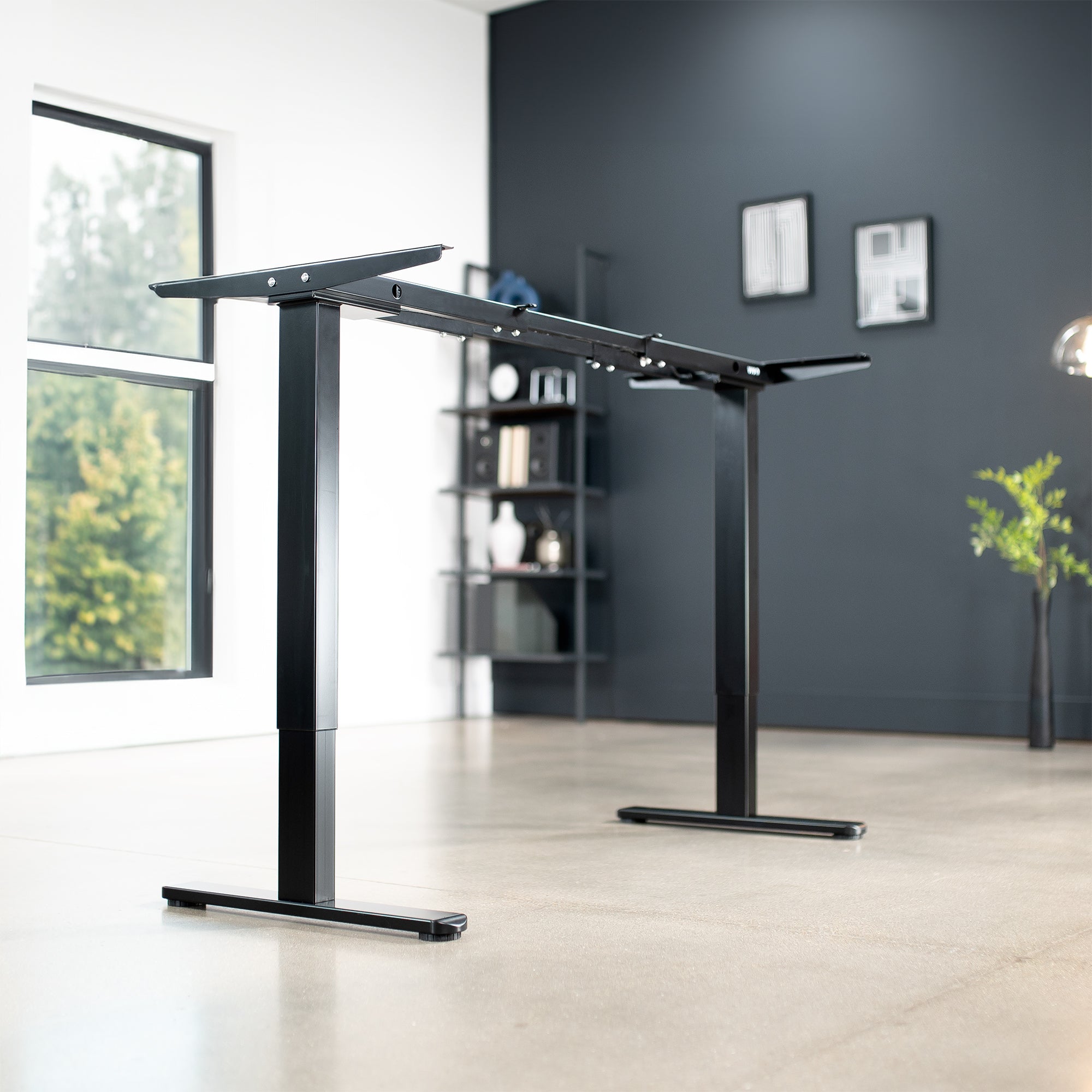 Motorized standing desk frame for raising your table top to a sitting or standing position.