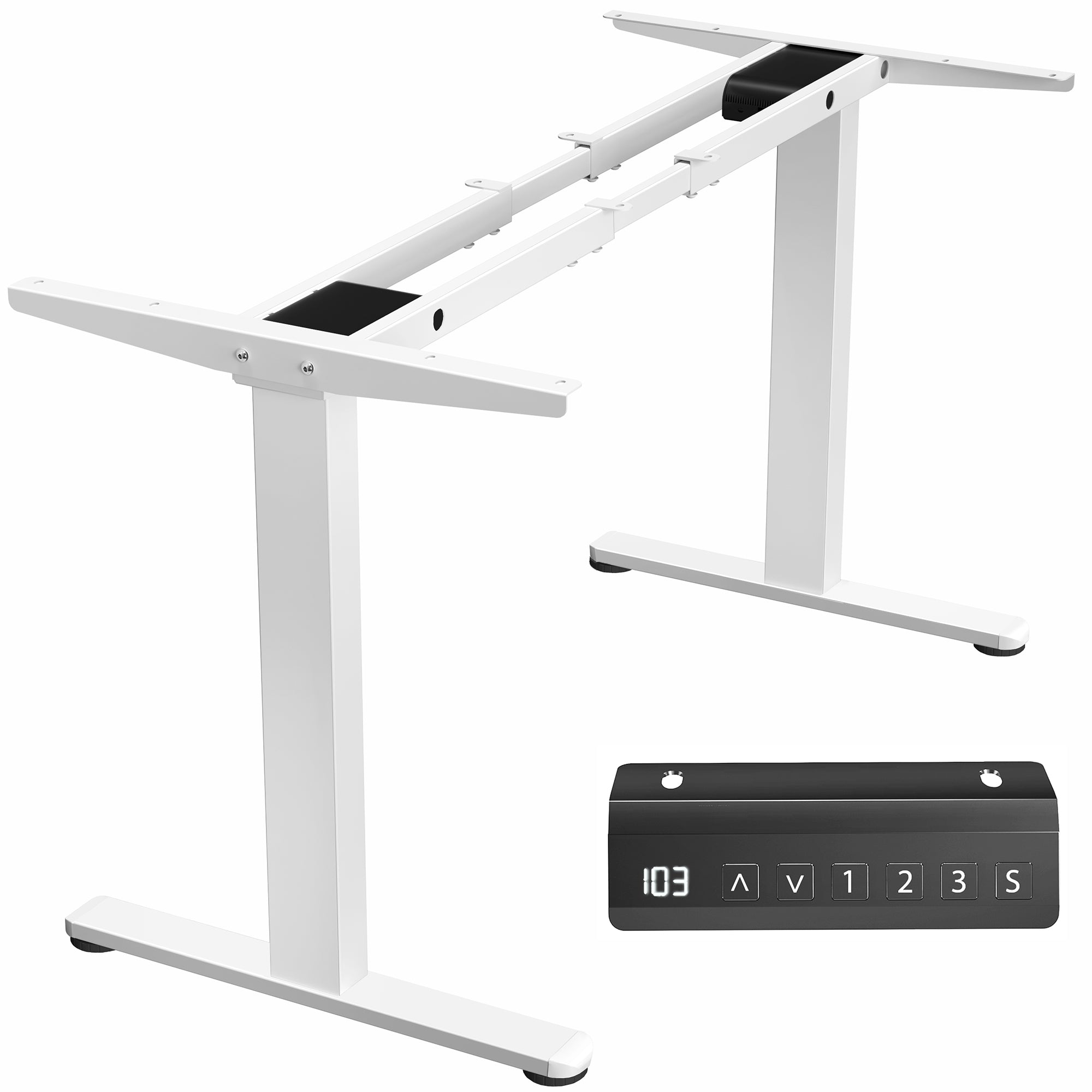 Motorized standing desk frame for raising your table top to a sitting or standing position.