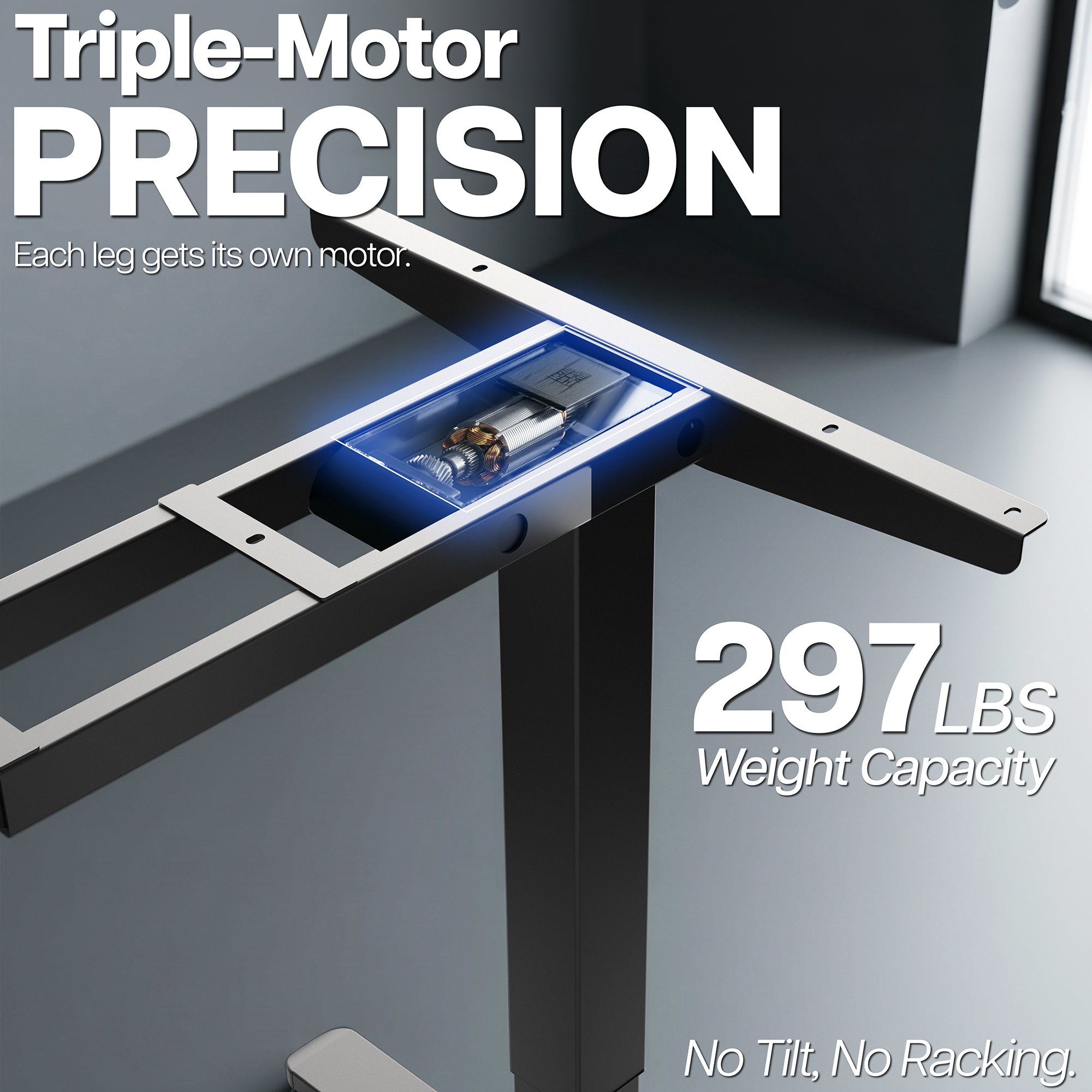 Electric 3-Leg Multi Motor Desk Frame with Memory Controller