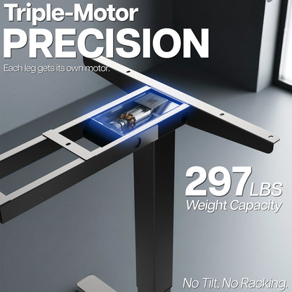 Electric 3-Leg Multi Motor Desk Frame with Memory Controller
