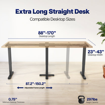 Electric 3-Leg Multi Motor Desk Frame with Memory Controller