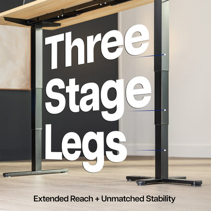 Electric 3-Leg Multi Motor Desk Frame with Memory Controller