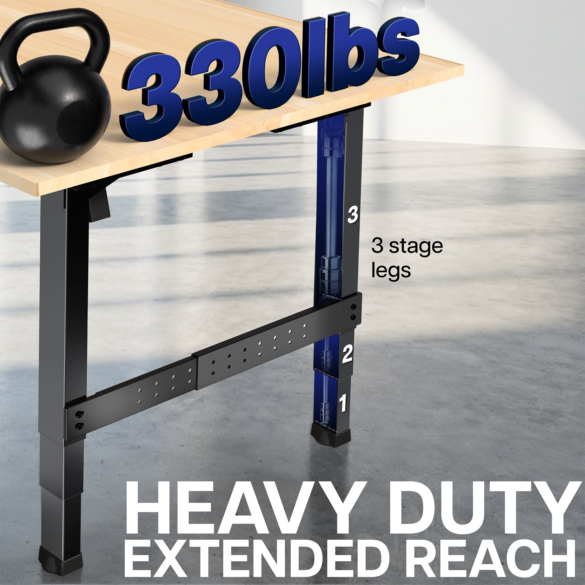 Premium Electric 4-Leg Dual Motor Desk Frame