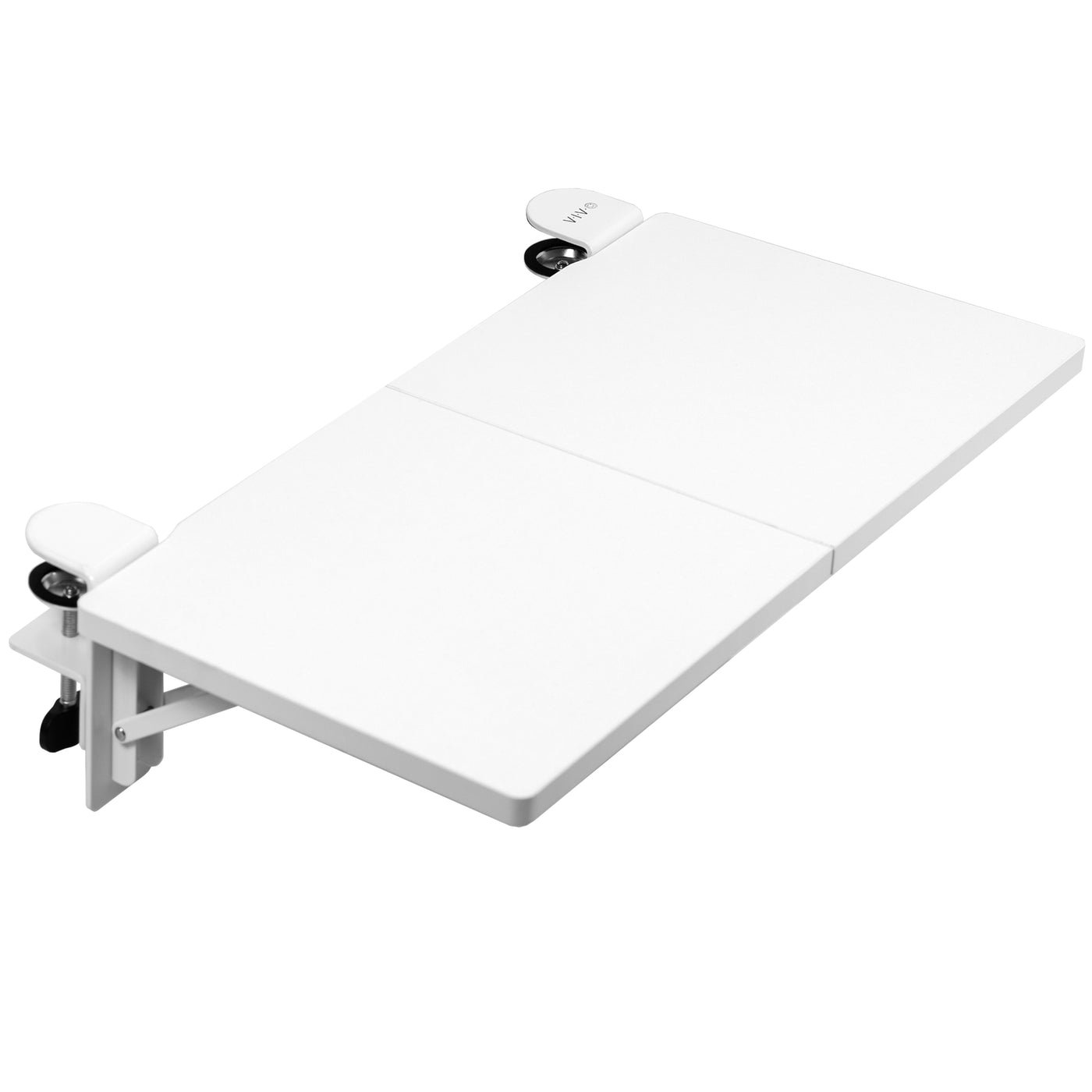 Clamp-on 24 x 12 inch (14 Including Clamps) Desk Extender, Foldable Keyboard Tray, Table Mount for Sit Stand Desks