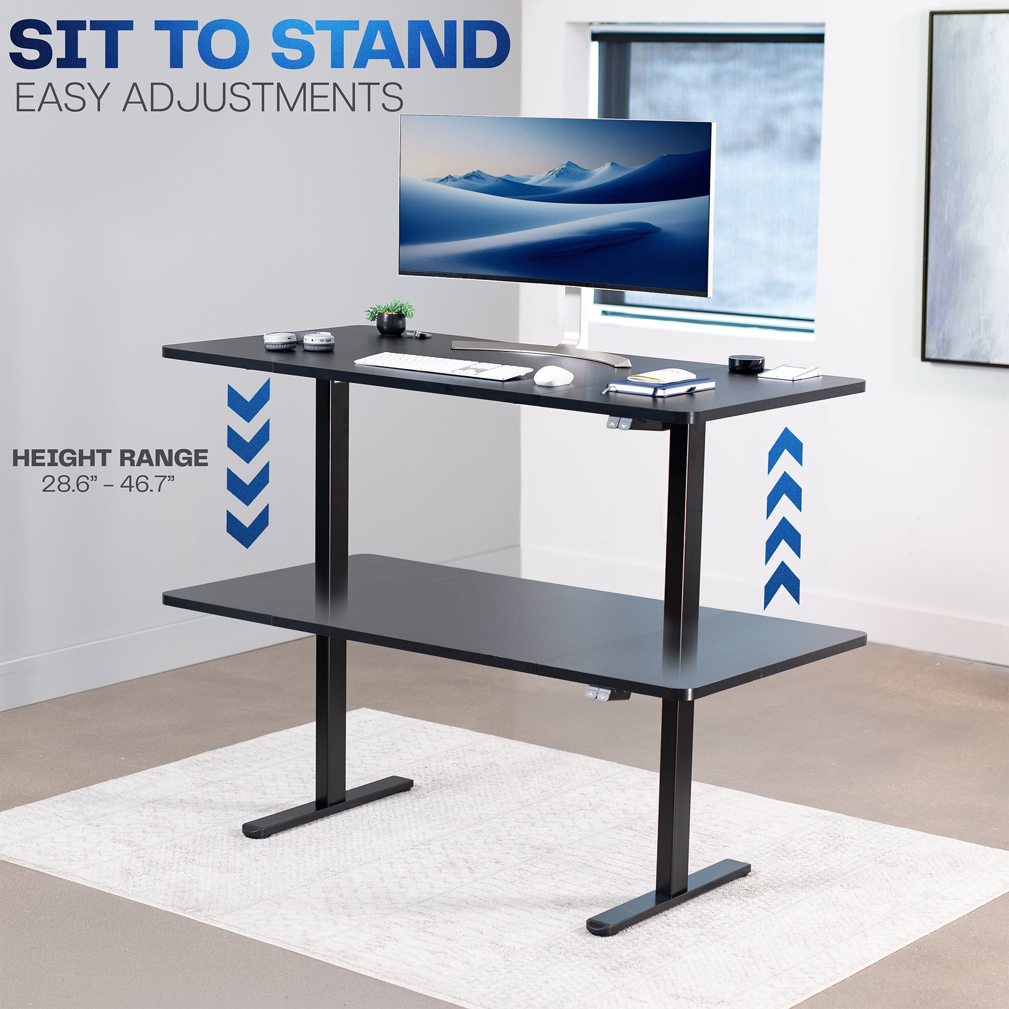 60" x 30" Height Adjustable Electric Desk