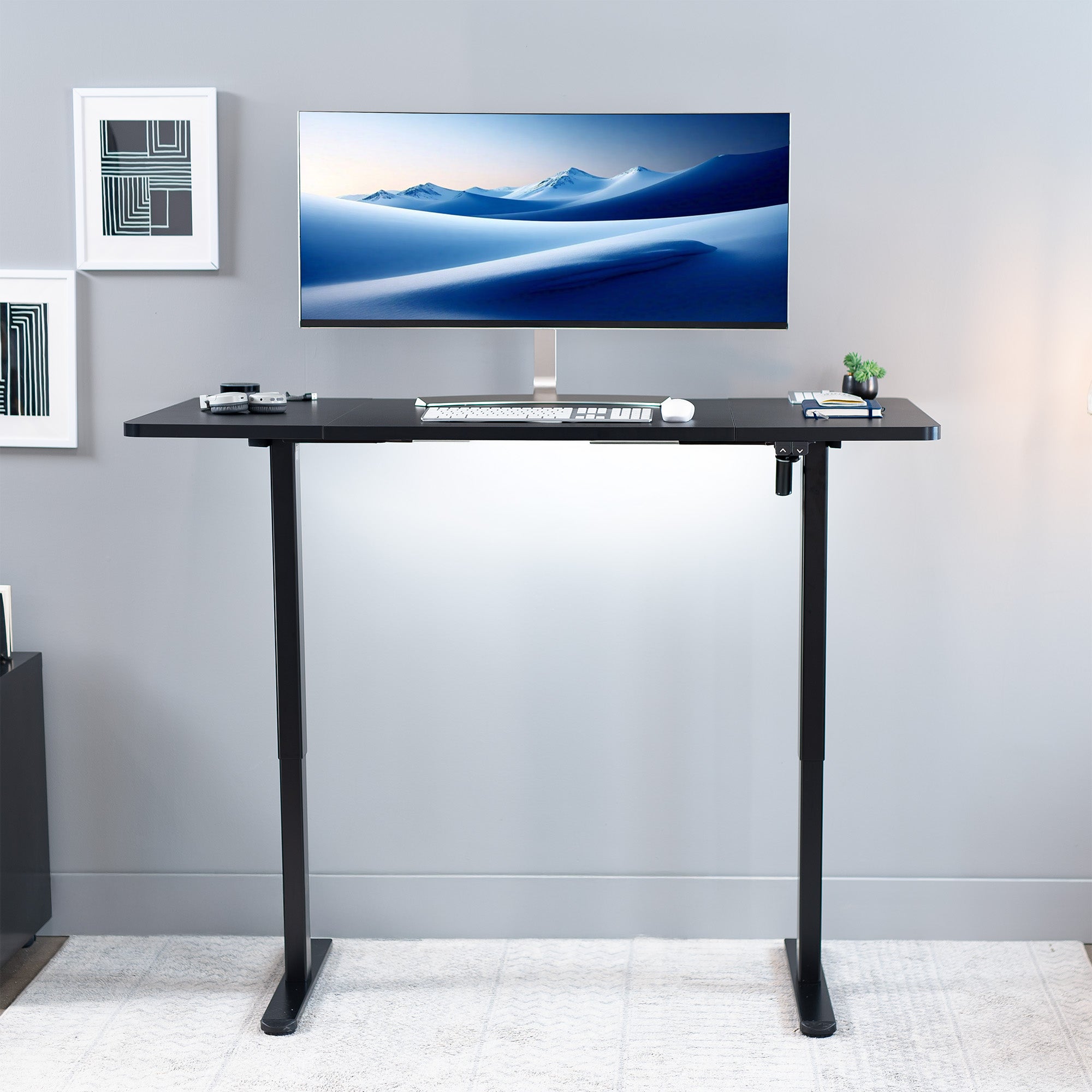 60 x 30 inch electric desk featuring easy height adjustment with the simple 2-button controller