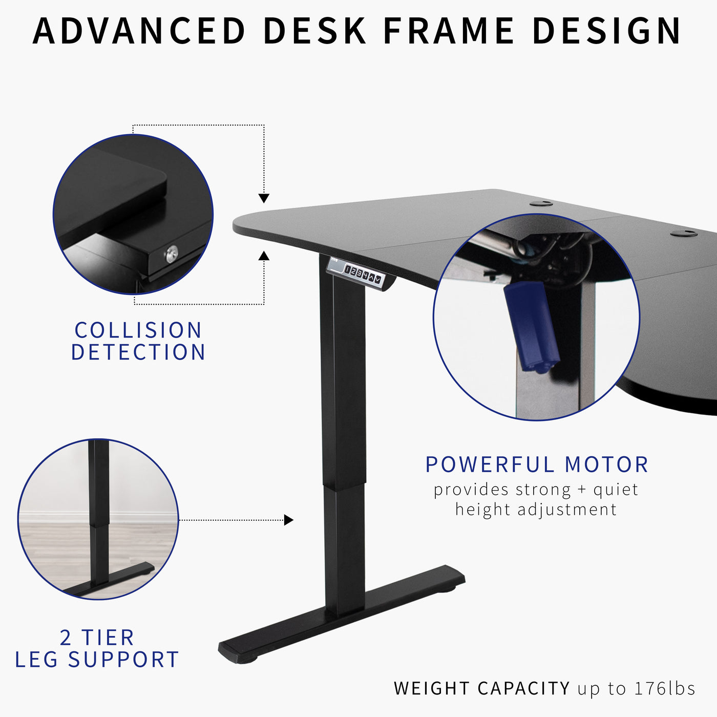 Advanced frame design for maximum support and elevation of office equipment.