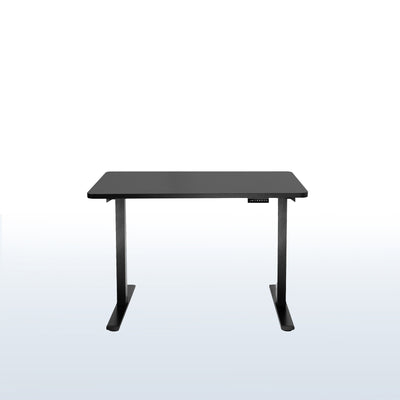 Sturdy ergonomic sit or stand active desk workstation with adjustable height using smart control panel.