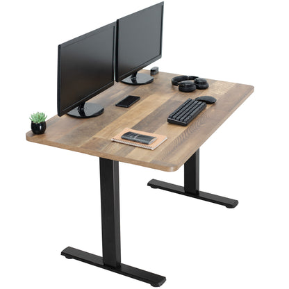 Sturdy ergonomic sit or stand active desk workstation with adjustable height using smart control panel.