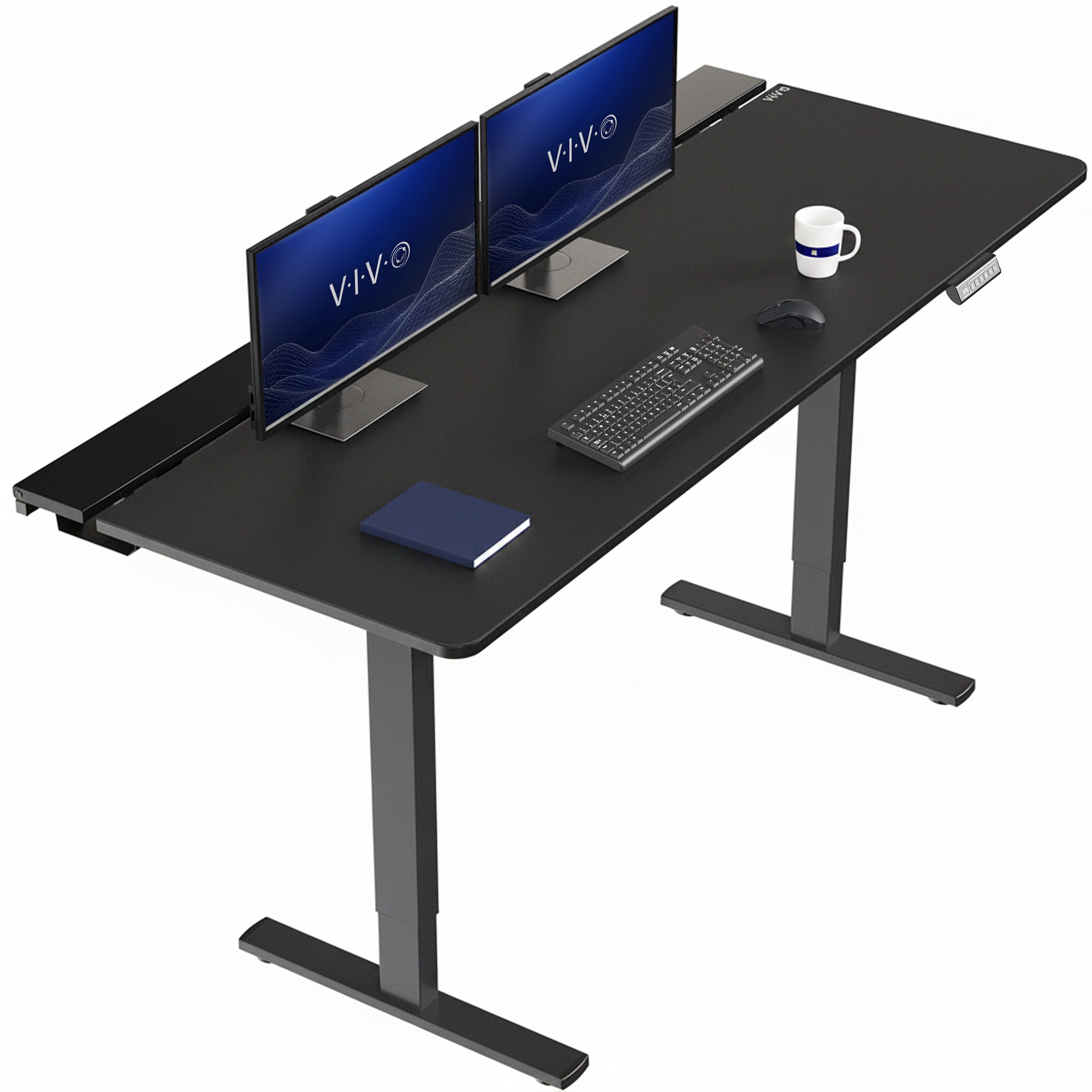 Height Adjustable Desk with Built-In Concealed Cable Trays, Complete Active Standing Workstation
