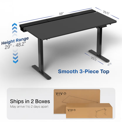 Height Adjustable Desk with Built-In Concealed Cable Trays, Complete Active Standing Workstation