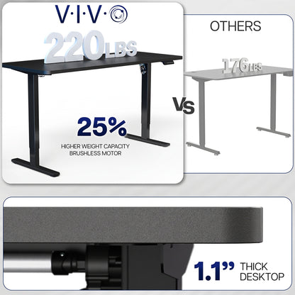 Height Adjustable Desk with Built-In Concealed Cable Trays, Complete Active Standing Workstation