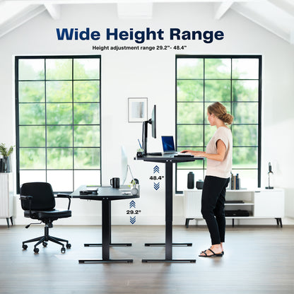 Single Motor Electric Desk with Push Button Memory Controller