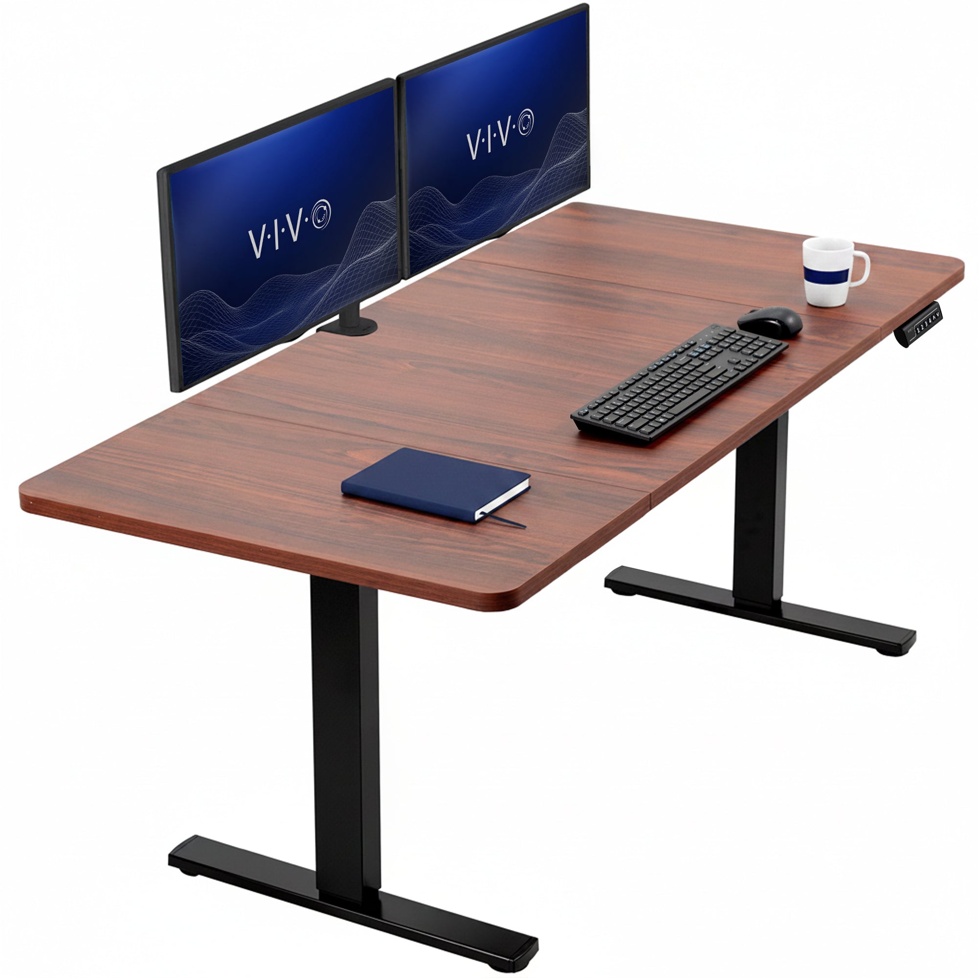 Single Motor Electric Desk with Push Button Memory Controller