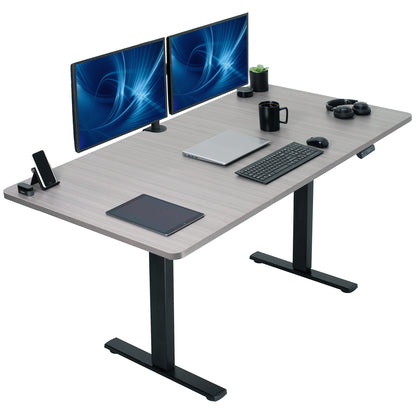 Large sturdy sit or stand modern desk with electric height adjustment options.