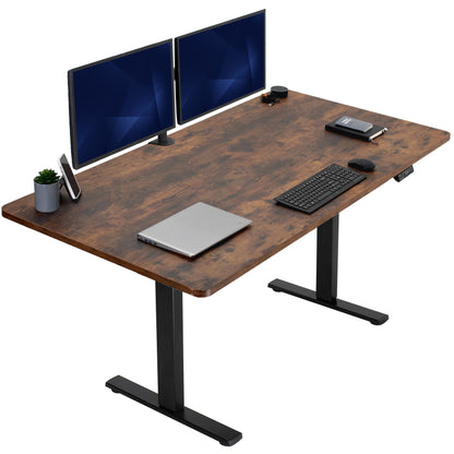 Large sturdy sit or stand modern desk with electric height adjustment options.