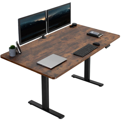 Large, rustic, sturdy sit or stand active workstation with adjustable height using smart control panel.