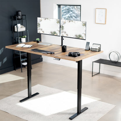 Large sturdy sit or stand active workstation with adjustable height using smart control panel.