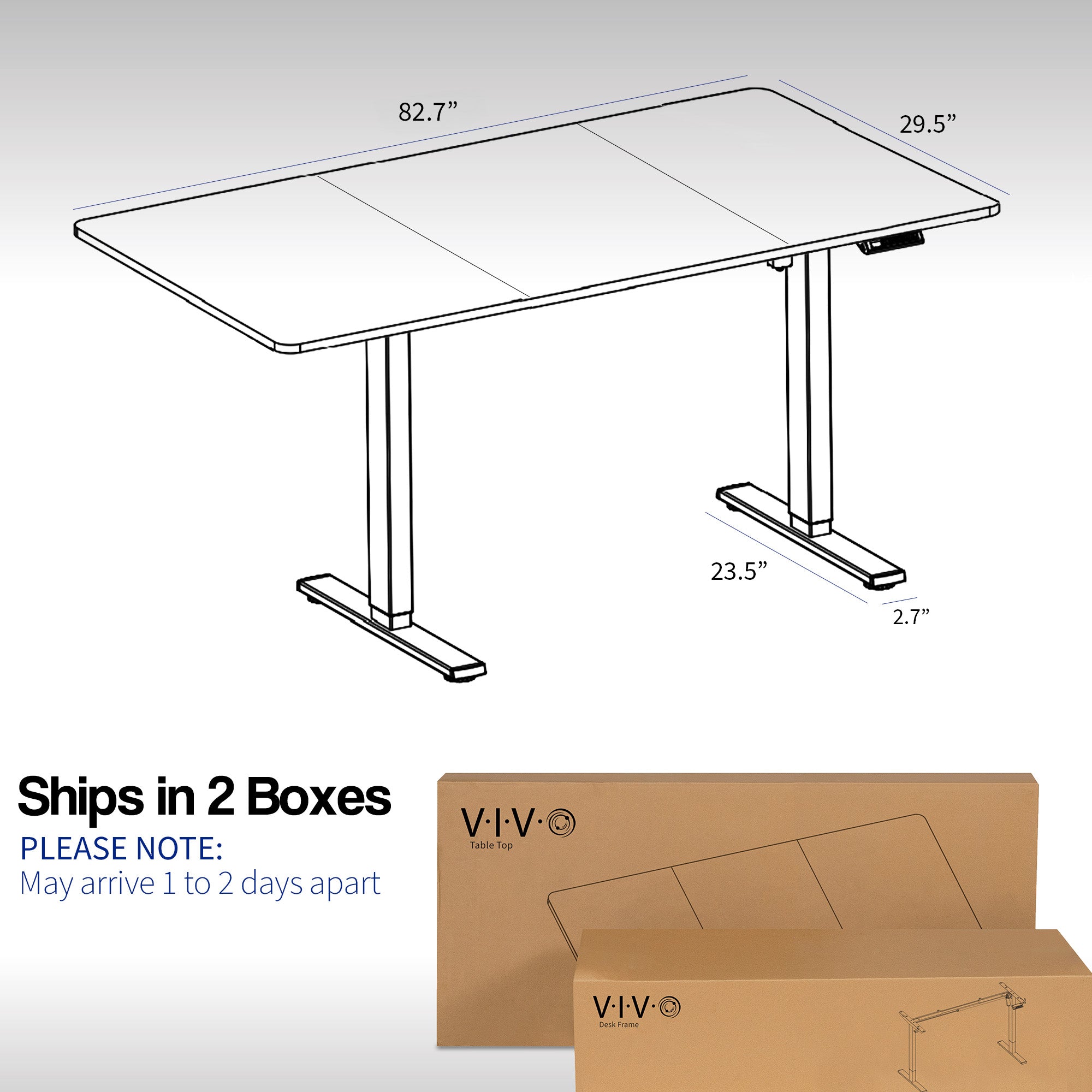 83" x 30" Electric Dual Motor Desk