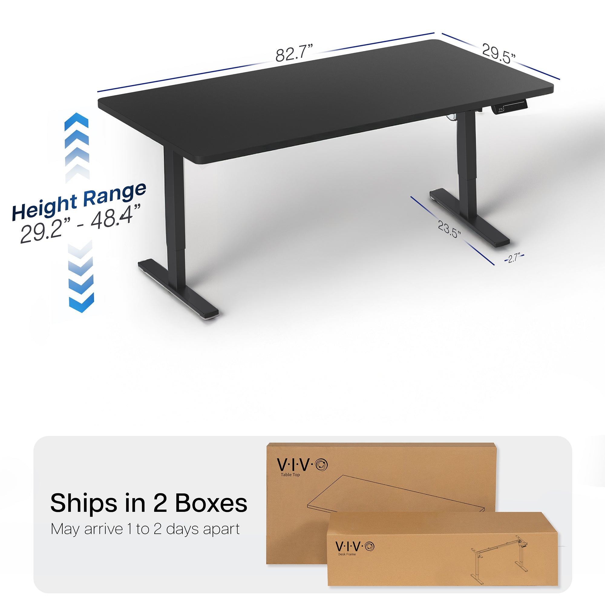 Extra large sturdy sit or stand active workstation with adjustable height using smart control panel.