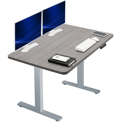 Sturdy ergonomic sit or stand active desk workstation with adjustable height using smart control panel.