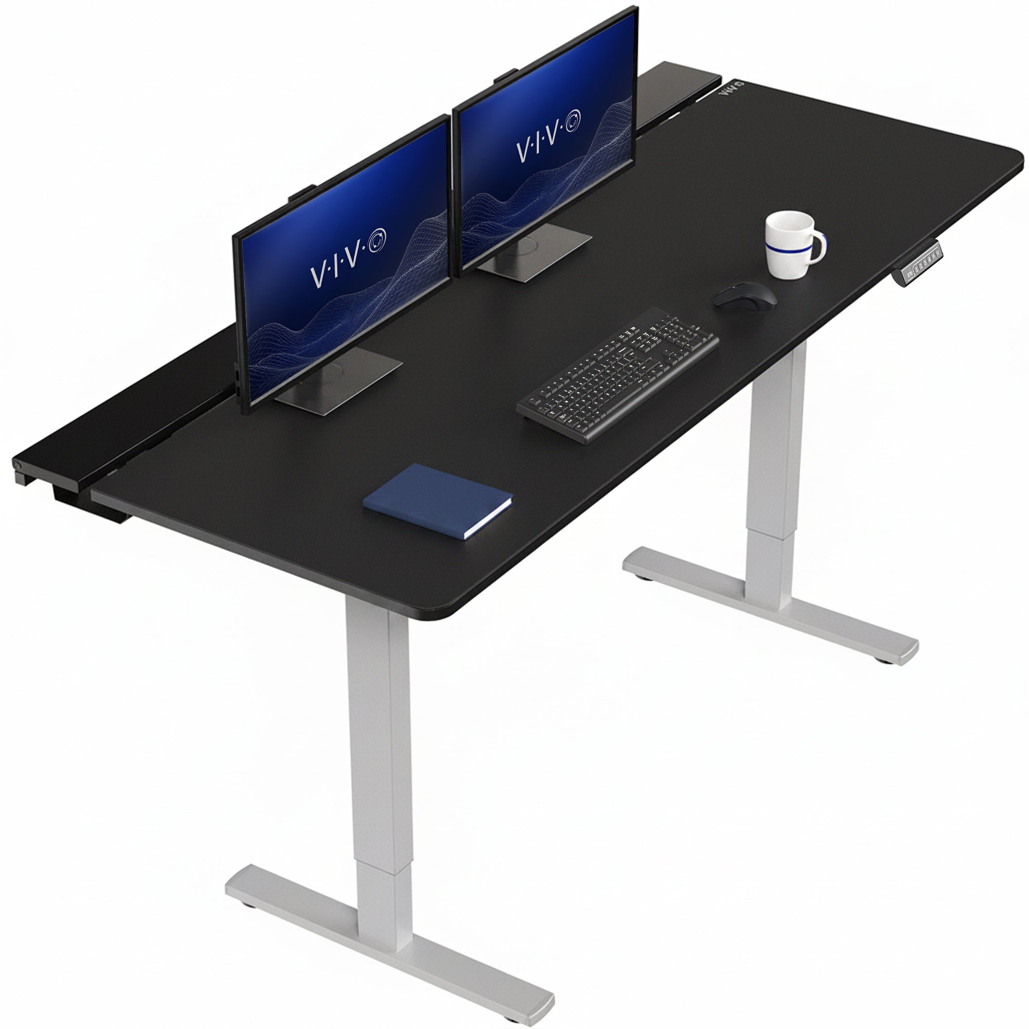 Height Adjustable Desk with Built-In Concealed Cable Trays, Complete Active Standing Workstation