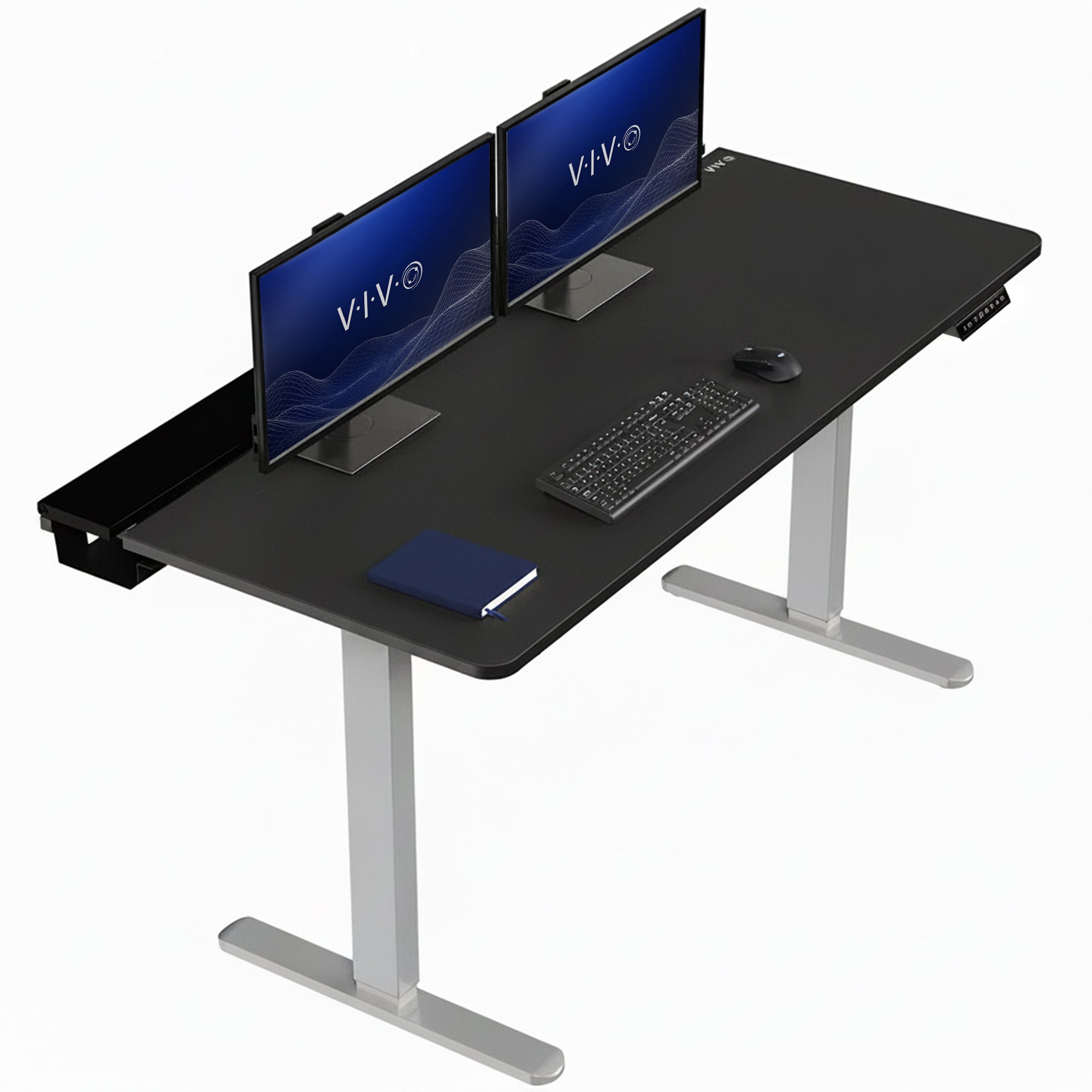 Height Adjustable Desk with Built-In Concealed Cable Trays, Complete Active Standing Workstation