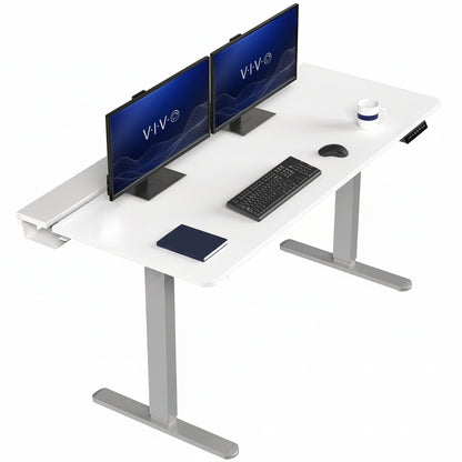 Height Adjustable Desk with Built-In Concealed Cable Trays, Complete Active Standing Workstation