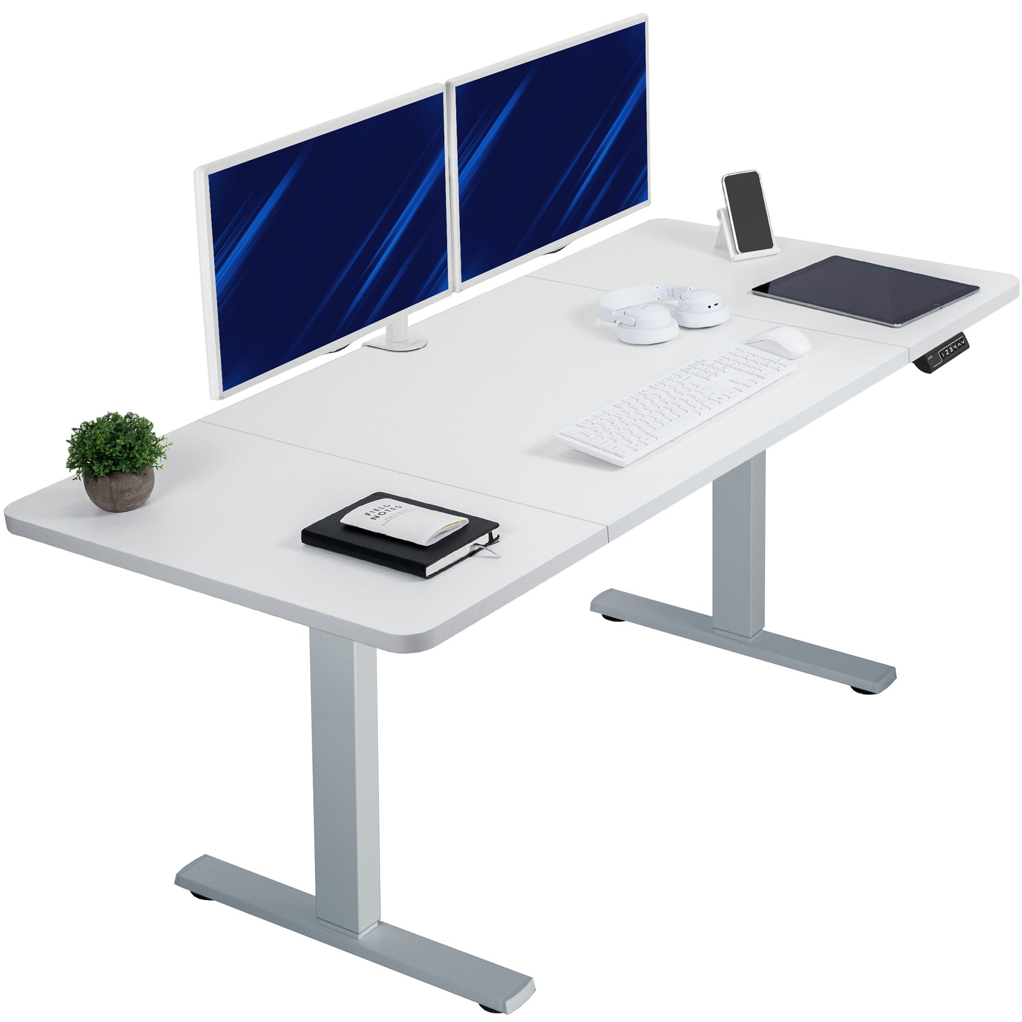 Single Motor Electric Desk with Push Button Memory Controller