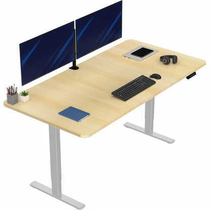 Large sturdy sit or stand modern desk with electric height adjustment options.