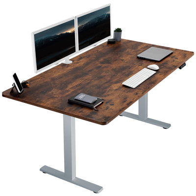 Large, rustic, sturdy sit or stand active workstation with adjustable height using smart control panel.