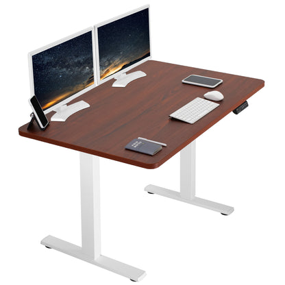 Sturdy ergonomic sit or stand active desk workstation with adjustable height using smart control panel.