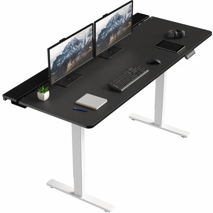 Height Adjustable Desk with Built-In Concealed Cable Trays, Complete Active Standing Workstation