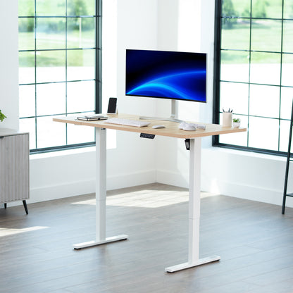 Single Motor Electric Desk with Push Button Memory Controller