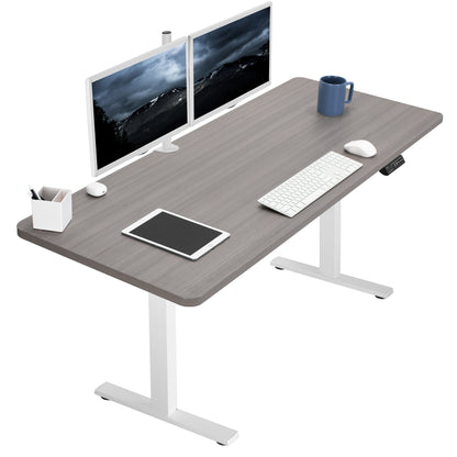 Sturdy ergonomic sit or stand active desk workstation with adjustable height using smart control panel.