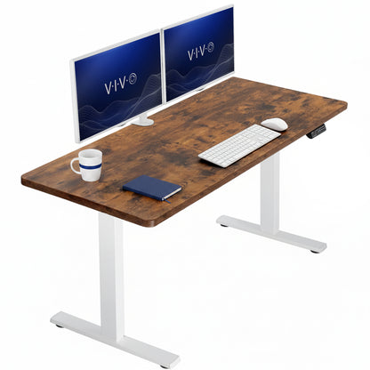 Sturdy ergonomic sit or stand active desk workstation with adjustable height using smart control panel.