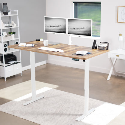 Large sturdy sit or stand active workstation with adjustable height using smart control panel.