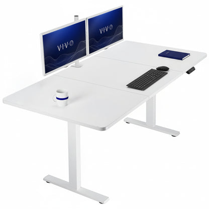 Large sturdy sit or stand modern desk with electric height adjustment options.
