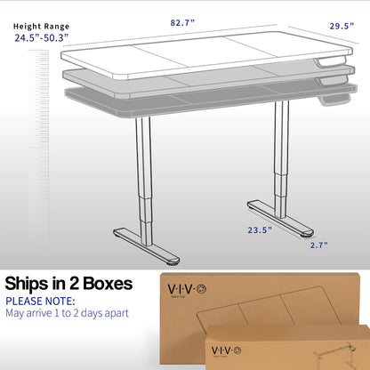 83" x 30" Dual Motor Electric Desk