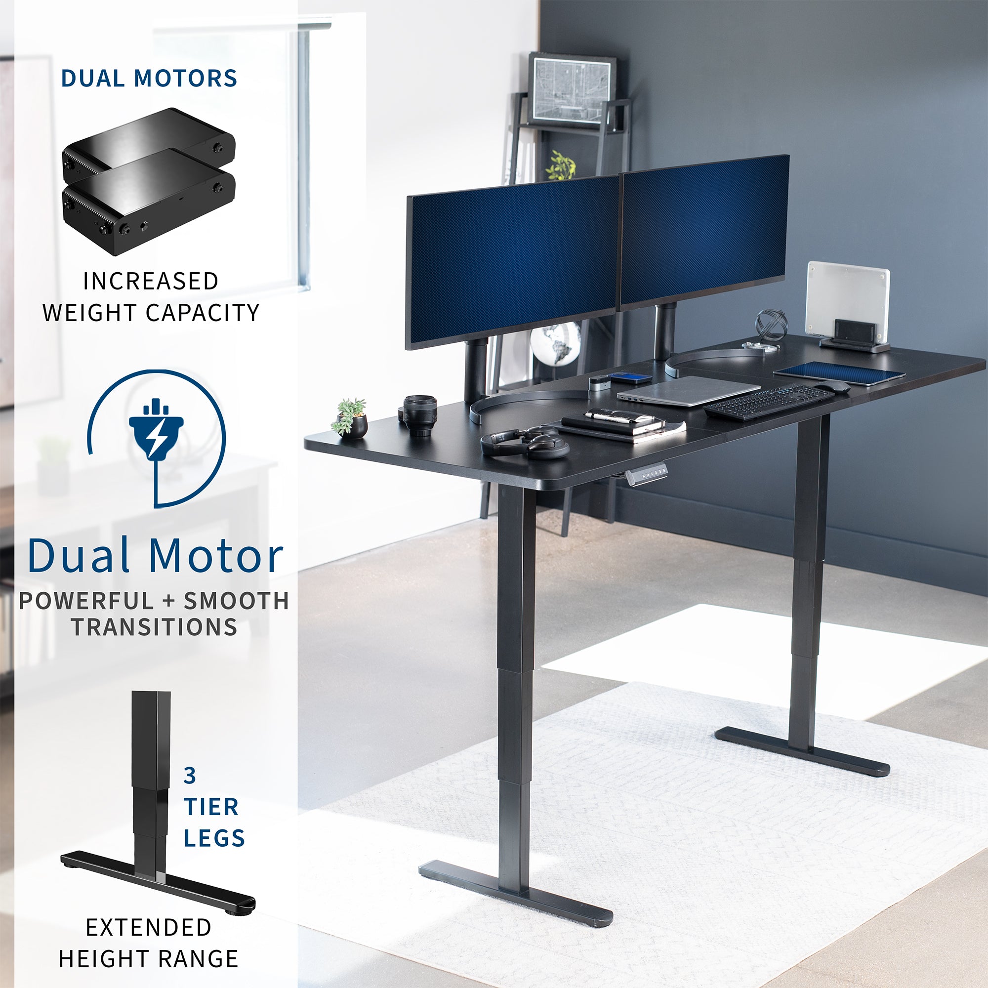 83" x 30" Dual Motor Electric Desk