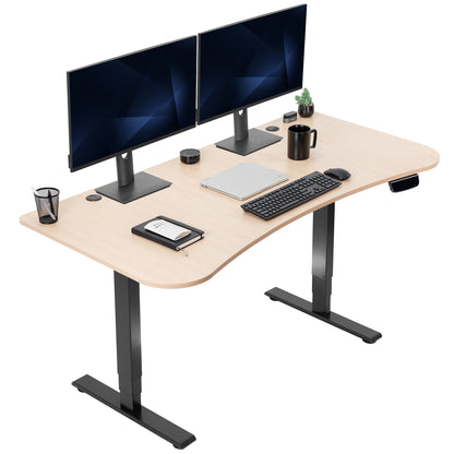 63” x 32” Electric Height Adjustable Stand Up Desk in Modern Office Space