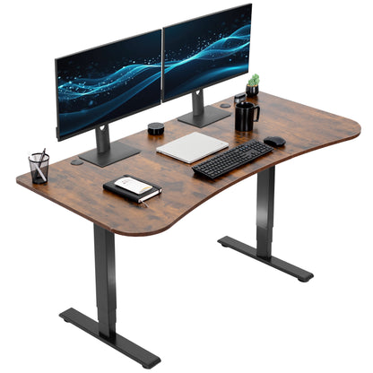 Rustic 63” x 32” Electric Height Adjustable Stand Up Desk