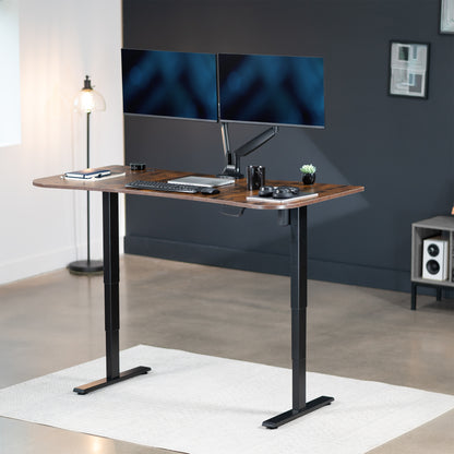 Rustic 63” x 32” Electric Height Adjustable Stand Up Desk