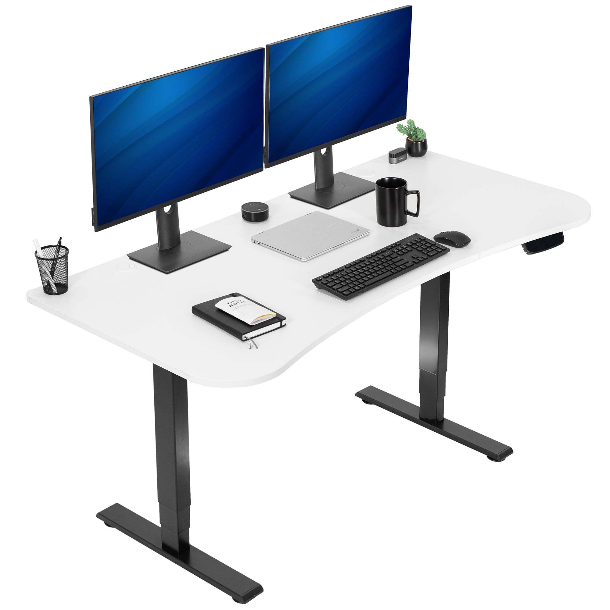 63” x 32” Electric Height Adjustable Stand Up Desk in Modern Office Space