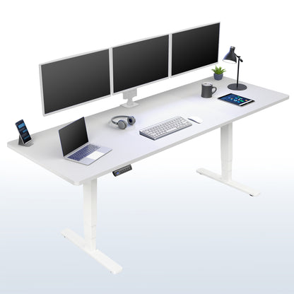 White Top / White Frame 2E Series - 83" x 30" Electric Desk with Touch Screen Memory Controller