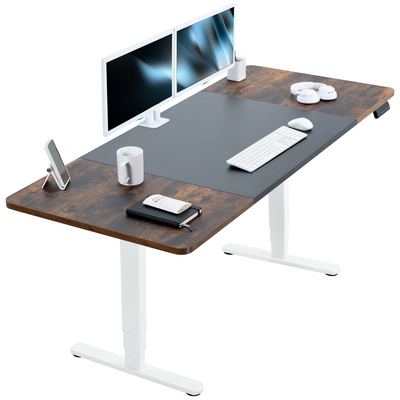 Large sturdy sit or stand active workstation with adjustable height using a memory control panel.
