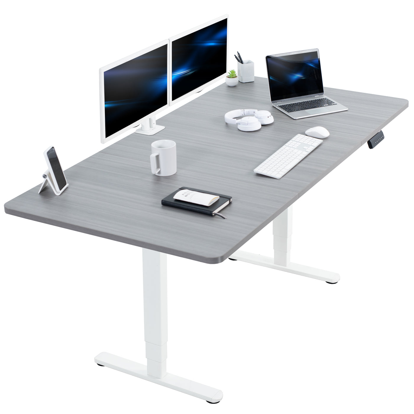 71" x 36" Electric Desk provides a convenient sit and stand workstation for the home or office.