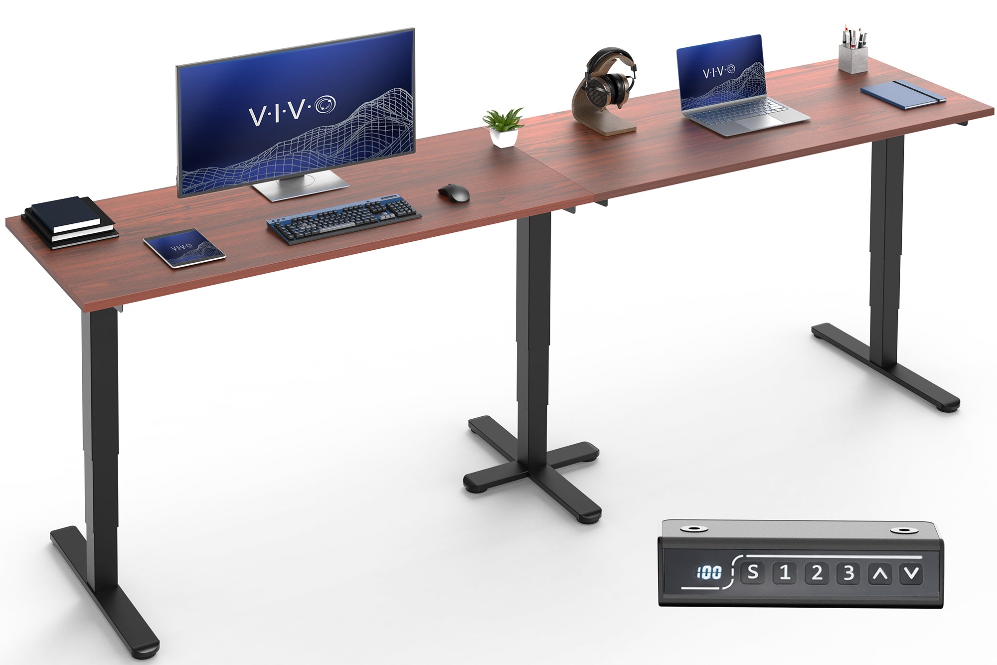 Extra Long 109" x 24" Electric Desk with Square Corner Top