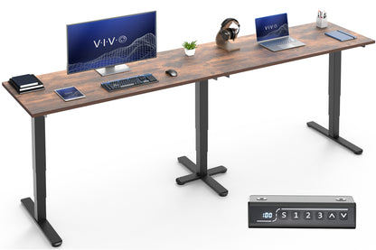 Extra Long 109" x 24" Electric Desk with Square Corner Top