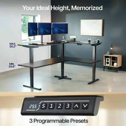 Extra Long 109" x 24" Electric Desk with Square Corner Top